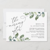 朝の余韻、駆け落ち後のブランチ、グリーン 招待状 (正面)