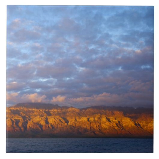 朝の光がメガイアンタ山脈を迎える タイル (正面)