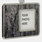 朝の光の輝く氷の森I シルバープレートフレームオーナメント (右)