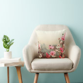 朝の光、ピンクのコスモスの咲く。 クッション (椅子)