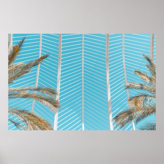 朝の写真の白いコンクリートの構造 ポスター (正面)