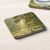 朝の太陽光線が付いているオークの木 コースター (左側)