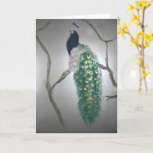 朝の孔雀 カード (黄色い花)