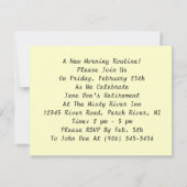 朝の定期的な退職の招待状の静物画 招待状 (裏面)