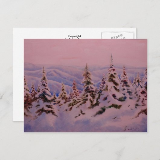 "朝の寒さと完全"カントリーロードはがき ポストカード (正面/裏面)