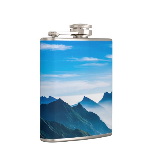 朝の山の霧の風景 フラスク (右)