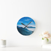 朝の山の霧の風景 ラウンド壁時計 (ホーム)