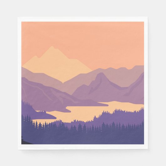 朝の山の風景 スタンダードランチョンナプキン (正面)
