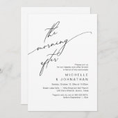 朝の後、ポストのブ結婚ランチお祝い 招待状 (正面/裏面)