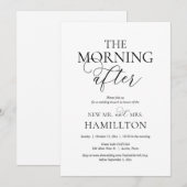 朝の後、ポストのブ結婚ランチお祝い 招待状 (正面/裏面)