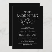 朝の後、ポストのブ結婚ランチお祝い 招待状 (正面/裏面)