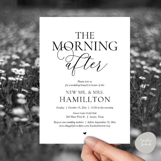 朝の後、ポストのブ結婚ランチお祝い 招待状