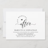 朝の後、ポストのブ結婚ランチお祝い 招待状 (正面)