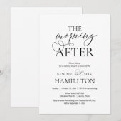 朝の後、ポストのブ結婚ランチお祝い 招待状 (正面/裏面)