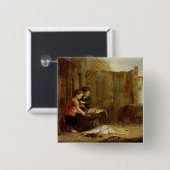 朝の捕獲物、19世紀 缶バッジ (正面&裏面)