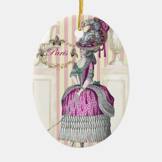 朝の散歩シャンゼリゼ セラミックオーナメント (正面)