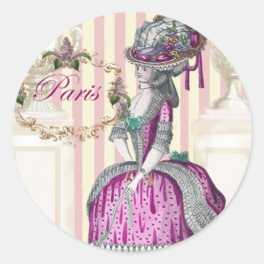 朝の散歩シャンゼリゼ ラウンドシール (正面)