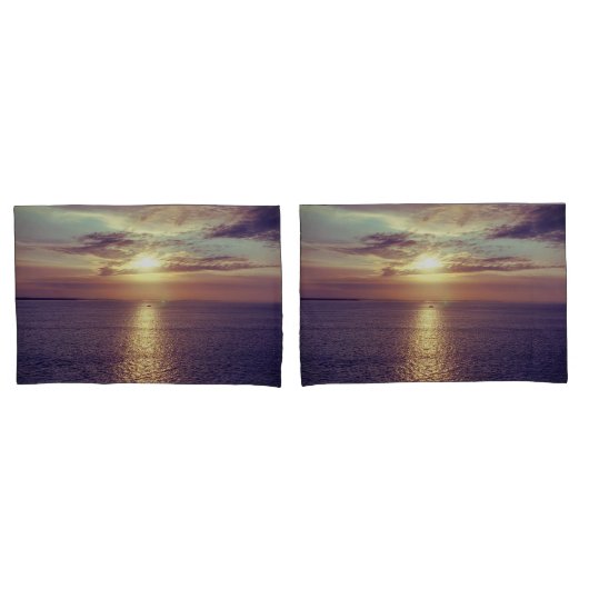 朝の日の出が海を越え素晴らしる 枕カバー (フロントセット)