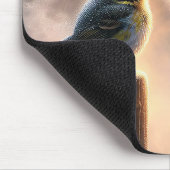 朝の日差しで歌う鳥 マウスパッド (コーナー)