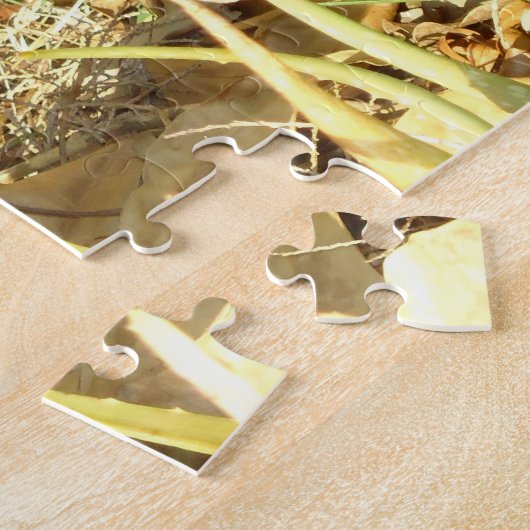 朝の日曜日のパズルの黒猫 ジグソーパズル (側面)