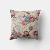 朝の日本の栄光の花柄ベージュ クッション (裏面)