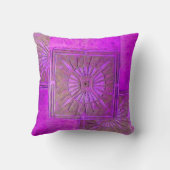 朝の星，紫，紫，ピンク，明るい赤紫色 クッション (裏面)