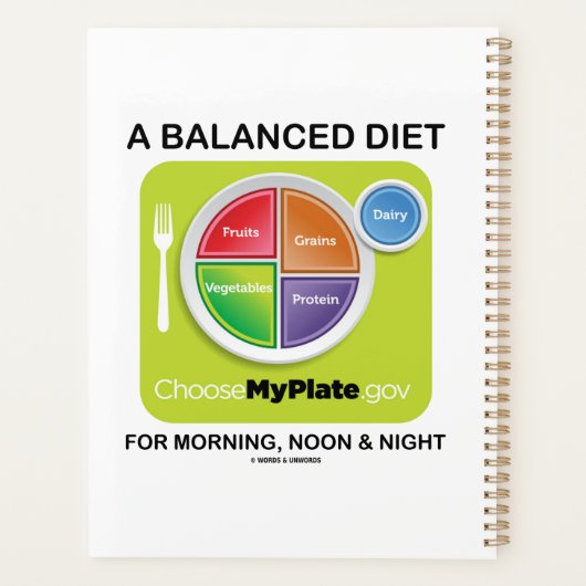朝の昼と夜のMyPlateのためのバランスの取れたダイエット プランナー手帳 (裏面)