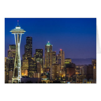 朝の時間のシアトルのスカイラインのイメージ
