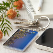 朝の時間のシアトルのスカイラインのイメージ キーホルダー (正面右)