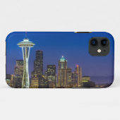 朝の時間のシアトルのスカイラインのイメージ Case-Mate iPhoneケース (裏面(横))