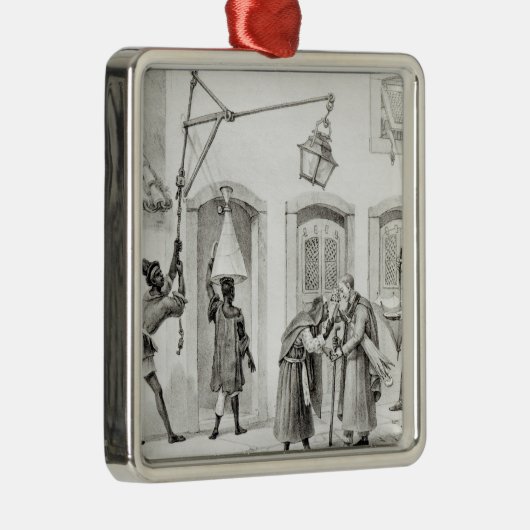 朝の最初の仕事 メタルオーナメント (右)