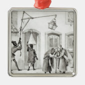 朝の最初の仕事 メタルオーナメント (正面)