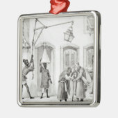 朝の最初の仕事 メタルオーナメント (左)