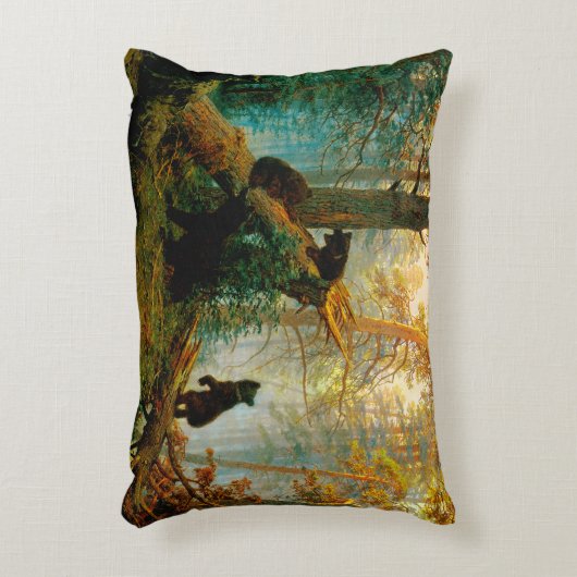 朝の松の木の熊のカッブ・シシュキン アクセントクッション (正面(垂直))