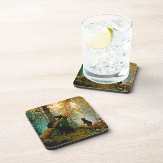 朝の松の木の熊のカッブ・シシュキン コースター (右側)