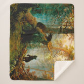 朝の松の木の熊のカッブ・シシュキン シェルパブランケット (正面)