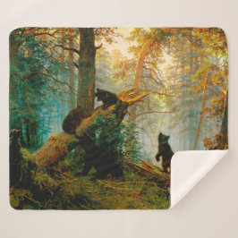 朝の松の木の熊のカッブ・シシュキン シェルパブランケット