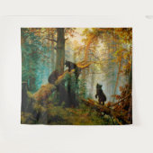 朝の松の木の熊のカッブ・シシュキン タペストリー (正面(横))