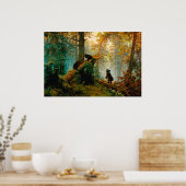 朝の松の木の熊のカッブ・シシュキン ポスター (キッチン)