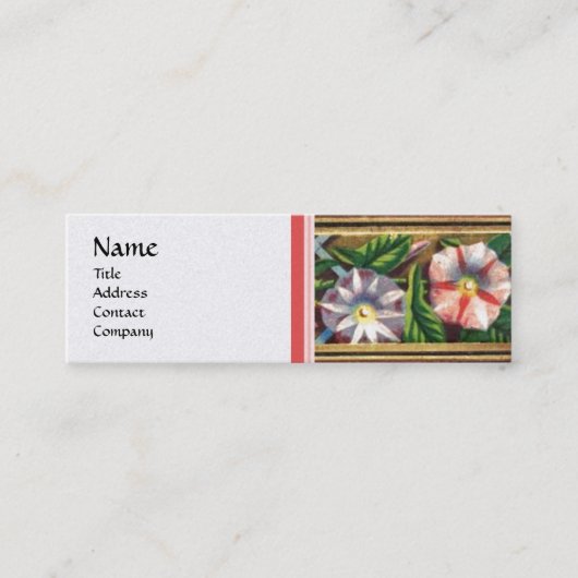 朝の栄光と赤い果実ホワイトパール紙 スキニー名刺 (正面)