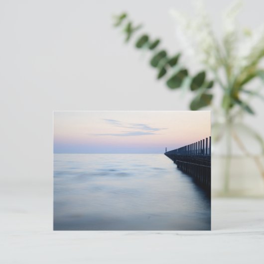 朝の桟橋 ポストカード (スタンド正面)