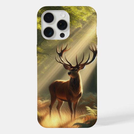 朝の森の鹿 iPhoneケース (裏面)