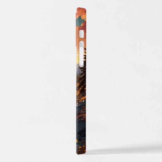 朝の森林風景 iPhoneケース (左側面)