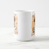 朝の楽しいコーヒータイムの女性 コーヒーマグカップ (中央)