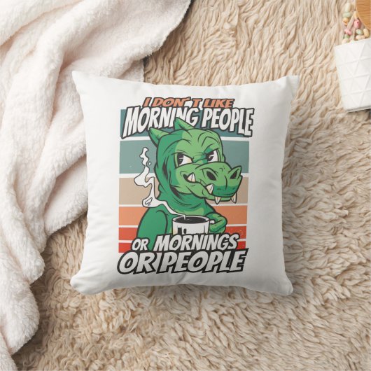 朝の気分がいい人を始めとして、朝自体や人々が嫌いだ クッション (ブランケット)