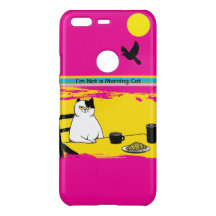 朝の気分じゃない猫 楽しい iPhone カーゼ – フクシア