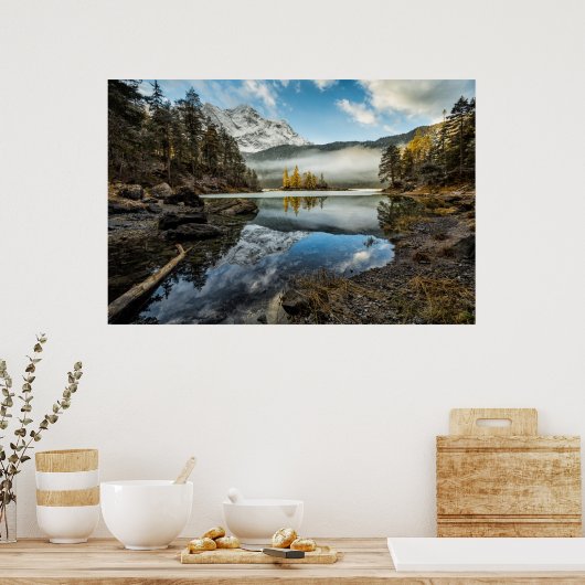 朝の気分 |エイブシー湖 ポスター (キッチン)