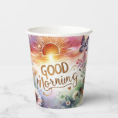 朝の水のカラーアート 紙コップ (裏面)