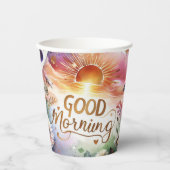 朝の水のカラーアート 紙コップ (正面)