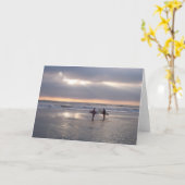 朝の波 カード (黄色い花)